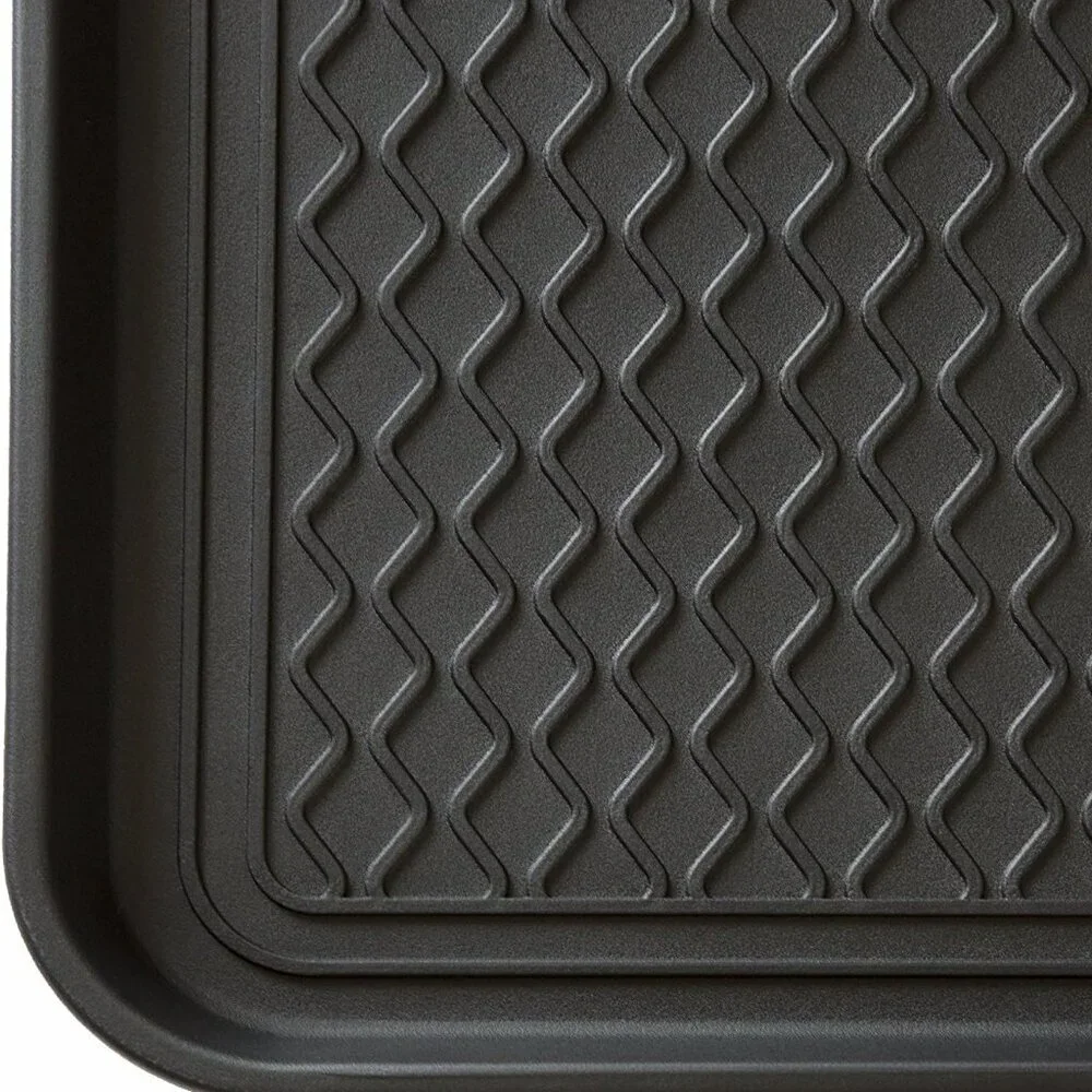 Durable Black Boot Tray with Raised Edge - Perfect for Every Season's Conditions